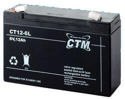 Akumulátor (baterie) CTM/CT 6-12L (12Ah - 6V - Faston 250)