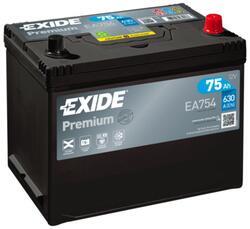 Autobaterie EXIDE Premium, 12V, 75Ah, 630A, EA754, Carbon Boost - 1