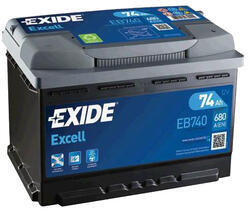 Autobaterie EXIDE Excell 12V, 74Ah, 680A, EB740 - 1