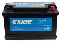 Autobaterie EXIDE Excell 12V, 80Ah, 640A, EB800 - 1
