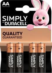 Baterie Duracell Simply MN1500, AA, alkaline, Blistr 4ks - 1