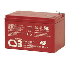 Akumulátor (baterie) CSB EVH12150 F2, (6-DZM-12), 12V, 15Ah, Faston 250, široký - 1