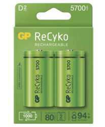 Baterie GP Recyko 5700mAh, HR20, D, nabíjecí, (Blistr 2ks), 1032422570, B2145  - 1
