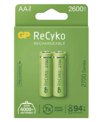 Baterie GP ReCyko AA 2700mAh, HR6, Ni-Mh, nabíjecí, 1032222270 , (Blitr 2ks) 