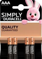 Baterie Duracell Simply MN2400, AAA, alkaline, Blistr 4ks
