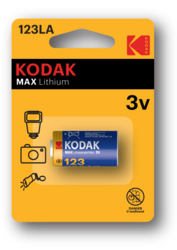 Baterie Kodak Max CR123A, Lithium, fotobaterie, (Blistr 1ks) - 1