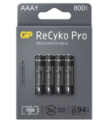 Baterie GP ReCyko 800mAh, Pro Professional HR03, AAA, nabíjecí, 1033114063, (Blistr 4ks) - 1