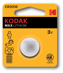 Baterie Kodak Max CR2016, Lithium, 3V, (Blistr 1ks) - 1