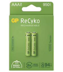 Baterie GP ReCyko 1000mAh, HR03 (AAA), Ni-Mh, nabíjecí, (Blistr 2ks), 10321221 - 1
