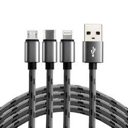 EverActive nabíjecí kabel 3v1 (USB-C + Lightning + micro USB) - 1