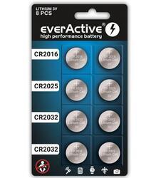 Baterie EverActive Lithium (8x) 4x CR2032 / 2x CR2025 / 2x CR2016, CRMIX8BL  - 1