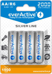 Baterie EverActive AA, R06, Silver Line, 2000mAh (4ks blistr), nabíjecí