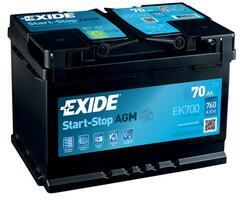 Autobaterie EXIDE Start-Stop AGM, 12V, 70Ah, EK700 - 1