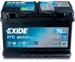 Autobaterie EXIDE Start-Stop EFB, 12V, 70Ah, 760A, EL700    - 1