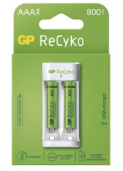 Nabíječka baterií GP Eco E211 + 2× AAA 800 ReCyko, B51211, (USB) 1604821111 - 2