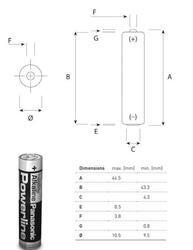 Baterie Panasonic Powerline Industrial Alkaline, LR03, AAA, 1ks - 2