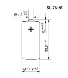 Baterie Tadiran SL-761/S Lithium, ER14335, 3,6V, 1500mAh, typ 2/3AA - 2