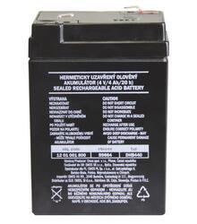 Olověný bezúdržbový akumulátor SLA DHB440, 4V, 4Ah, F1, úzký, ke svítilně P2306 atd. - 2
