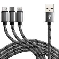 EverActive nabíjecí kabel 3v1 (USB-C + Lightning + micro USB) - 2