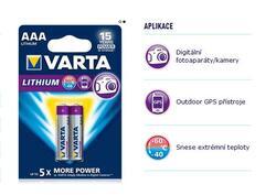 Baterie Varta Ultra Lithium, 6103, AAA, (Blistr 2ks) - 2