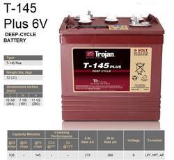 Trakční baterie Trojan T 145 Plus, 260Ah, 6V - průmyslová profi - 2