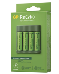 Nabíječka baterií GP Everyday B421 + 4× AA ReCyko 2700 + USB (1604842110) - 2