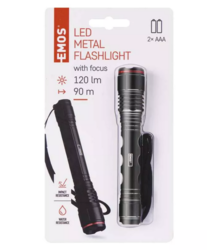 LED svítilna kovová, 120 lm, 2× AAA, FOKUS, P3113 - 3